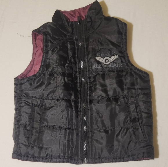 Calvin Klein Toddler Puffer Vest Purple and Black - Picture 1 of 3